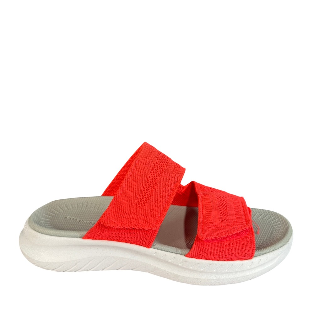 Easy Spirit Womens 7M Orange Knit Double Strap Slide Sandals Sporty Comfort
